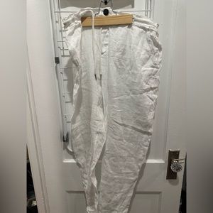 Authentic made in Italy white linen pants with pocket